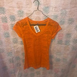 Bright sheer orange shirt